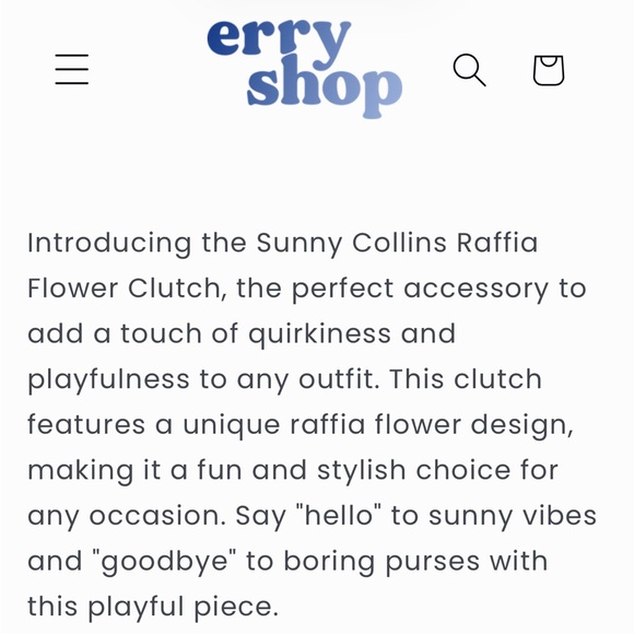 Sunny Collins - Raffia Flower Clutch Handbag - Stylish Straw Clutch Bag - New - Picture 14 of 14